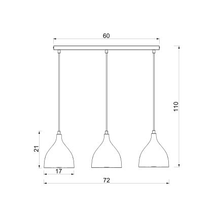 NOAK CLASSIC Pendant Light on Cable, 3x E27/15W/230V, Cream