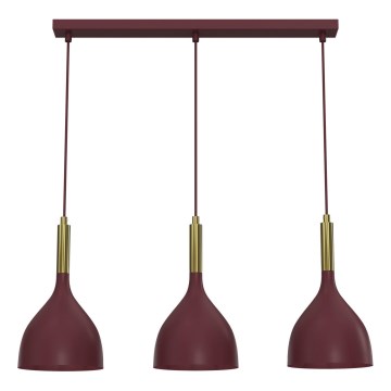NOAK cord pendant light 3x E27/15W/230V burgundy