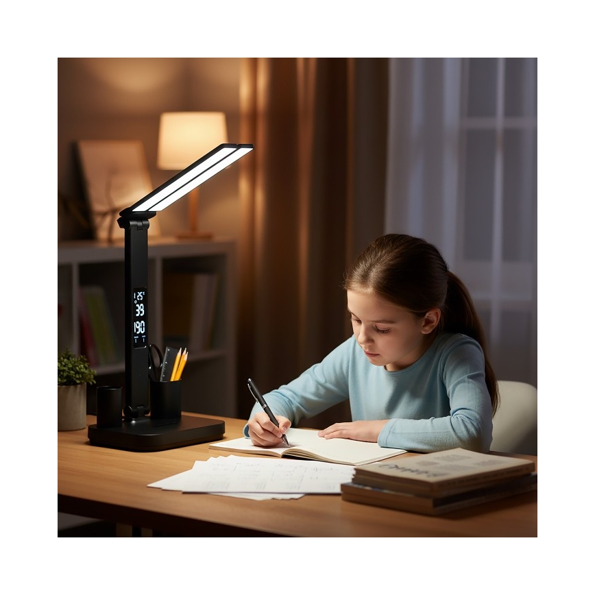 Dimmable Rechargeable NOBLITE P LED Desk Lamp 5W/5V 3000/4000/6000K 2200 mAh Black