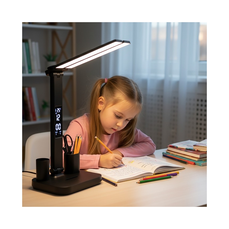 Dimmable Rechargeable NOBLITE P LED Desk Lamp 5W/5V 3000/4000/6000K 2200 mAh Black
