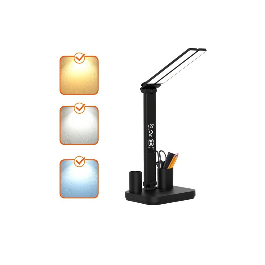 Dimmable Rechargeable NOBLITE P LED Desk Lamp 5W/5V 3000/4000/6000K 2200 mAh Black