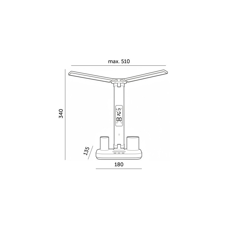 Dimmable Rechargeable NOBLITE P LED Desk Lamp 5W/5V 3000/4000/6000K 2200 mAh Black