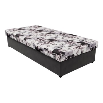 NOE daybed with spring mattress and storage 90x200 grey/black