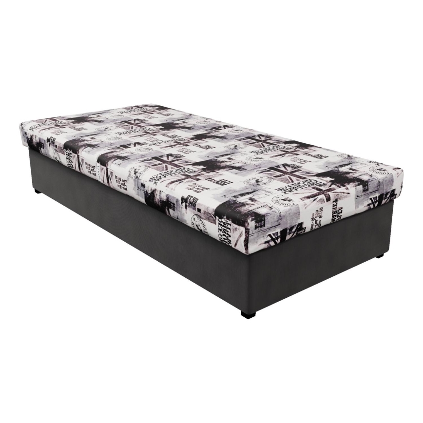 NOE daybed with spring mattress and storage 90x200 grey/black