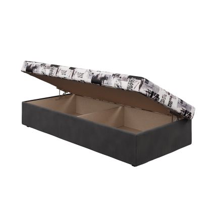 NOE daybed with spring mattress and storage 90x200 grey/black