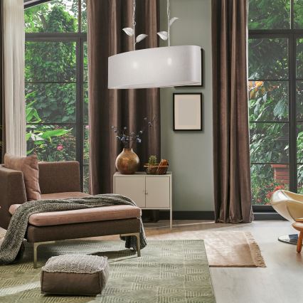 NOEMI chain-hung chandelier 2xE27/60W/230V silver/white patina