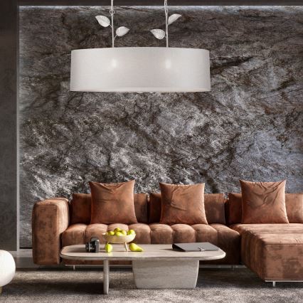 NOEMI chain-hung chandelier 2xE27/60W/230V silver/white patina