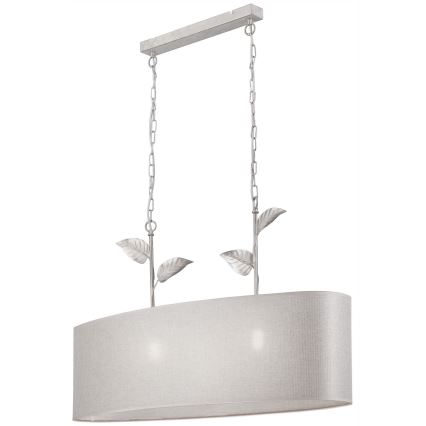 NOEMI chain-hung chandelier 2xE27/60W/230V silver/white patina