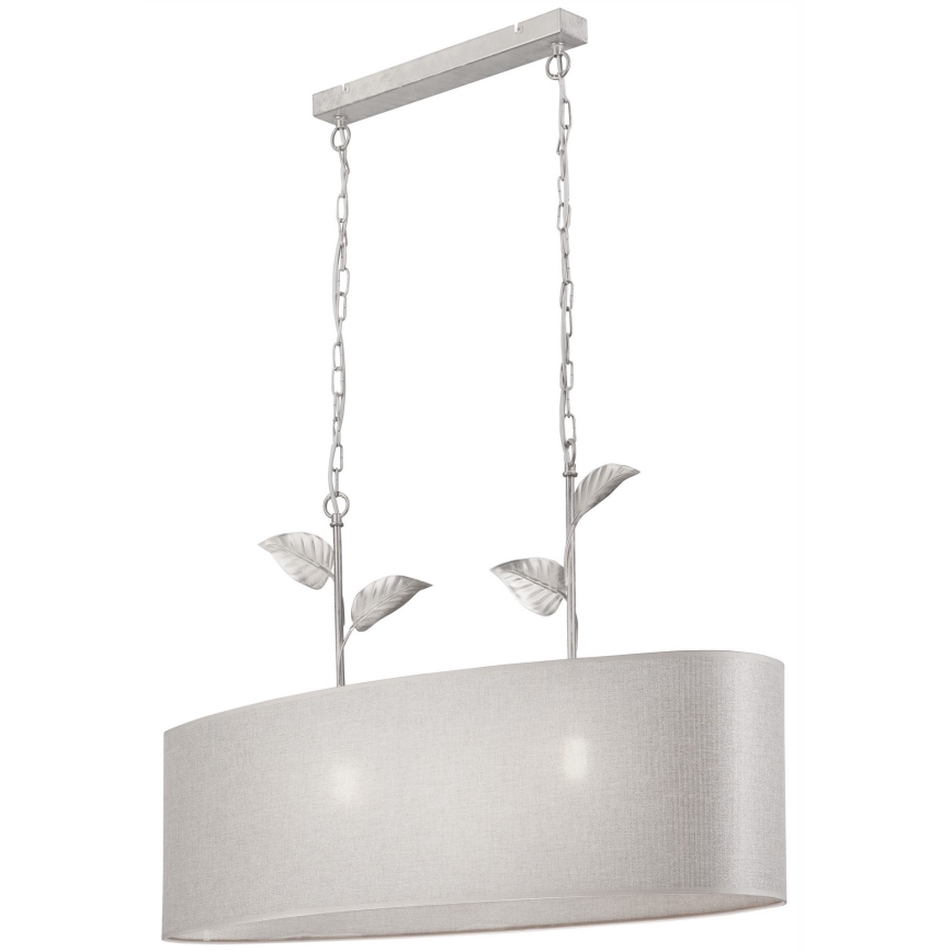 NOEMI chain-hung chandelier 2xE27/60W/230V silver/white patina