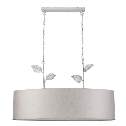 NOEMI chain-hung chandelier 2xE27/60W/230V silver/white patina