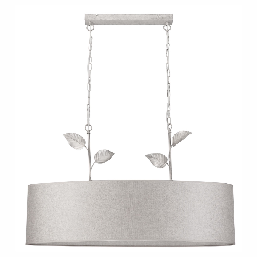 NOEMI chain-hung chandelier 2xE27/60W/230V silver/white patina
