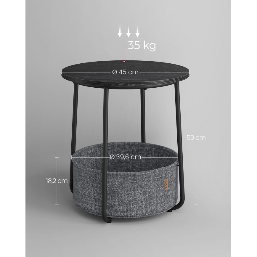 NOIRA Side Table Black/Grey