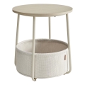NOIRA Side Table, Cream/White
