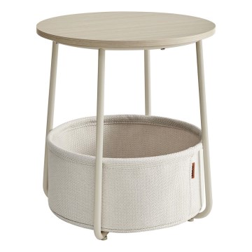 NOIRA Side Table, Cream/White