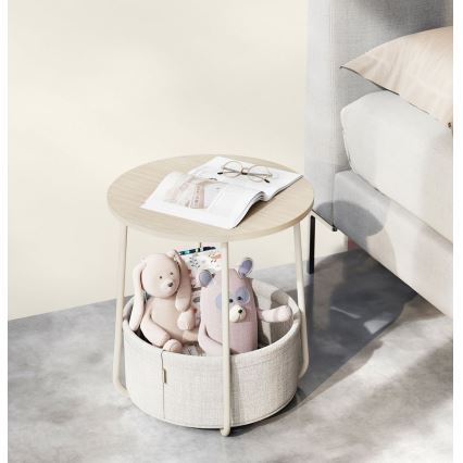 NOIRA Side Table, Cream/White