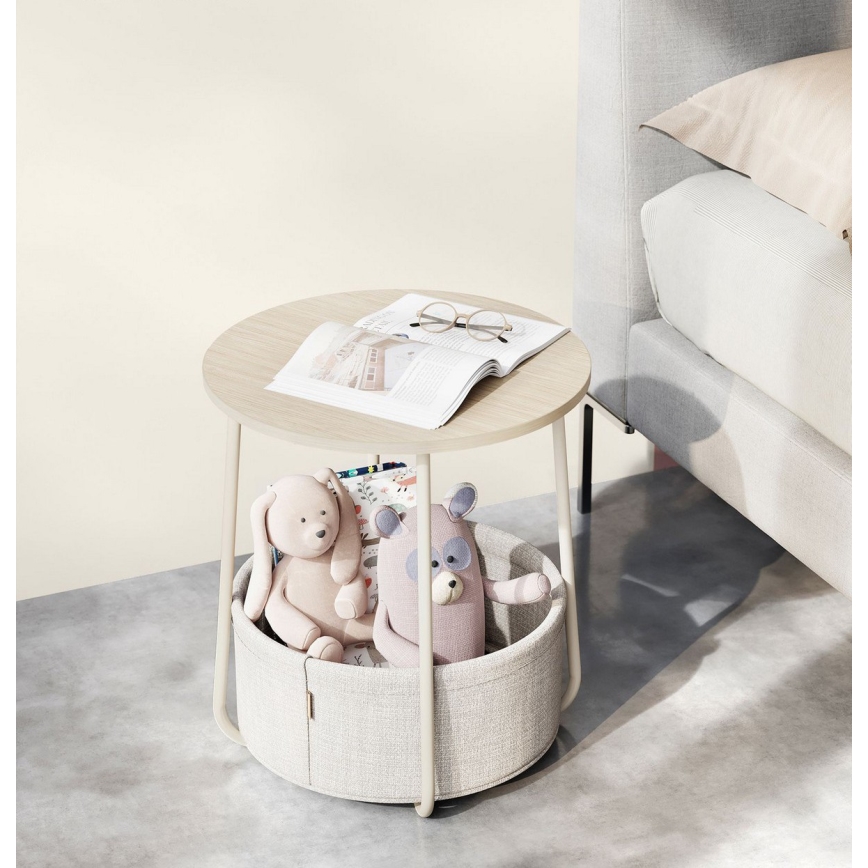 NOIRA Side Table, Cream/White