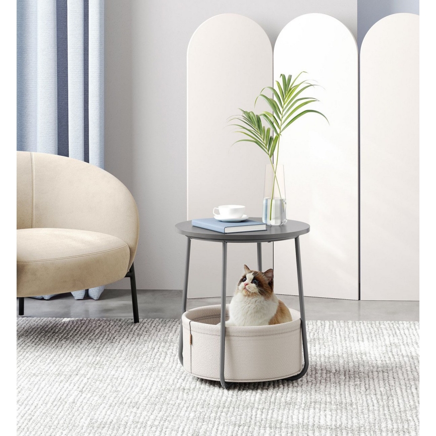 NOIRA side table, grey/white