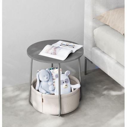 NOIRA side table, grey/white