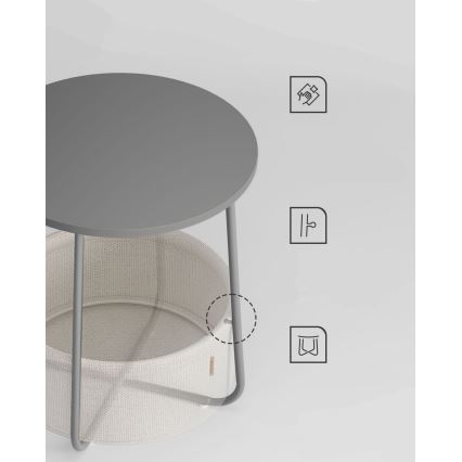 NOIRA side table, grey/white