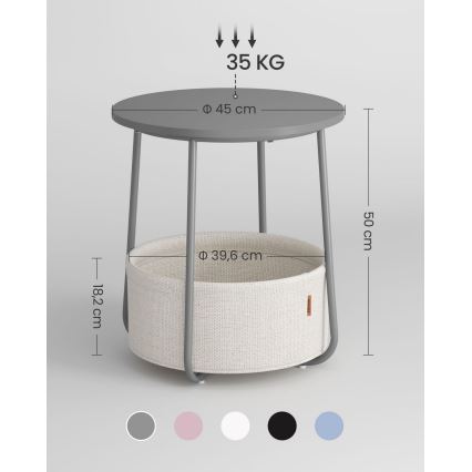 NOIRA side table, grey/white