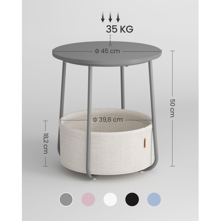 NOIRA side table, grey/white