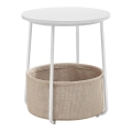 NOIRA side table white/light brown