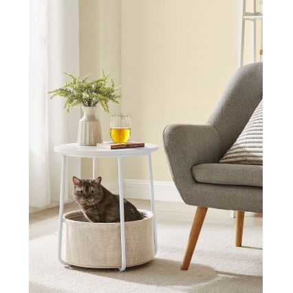 NOIRA side table white/light brown