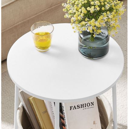 NOIRA side table white/light brown