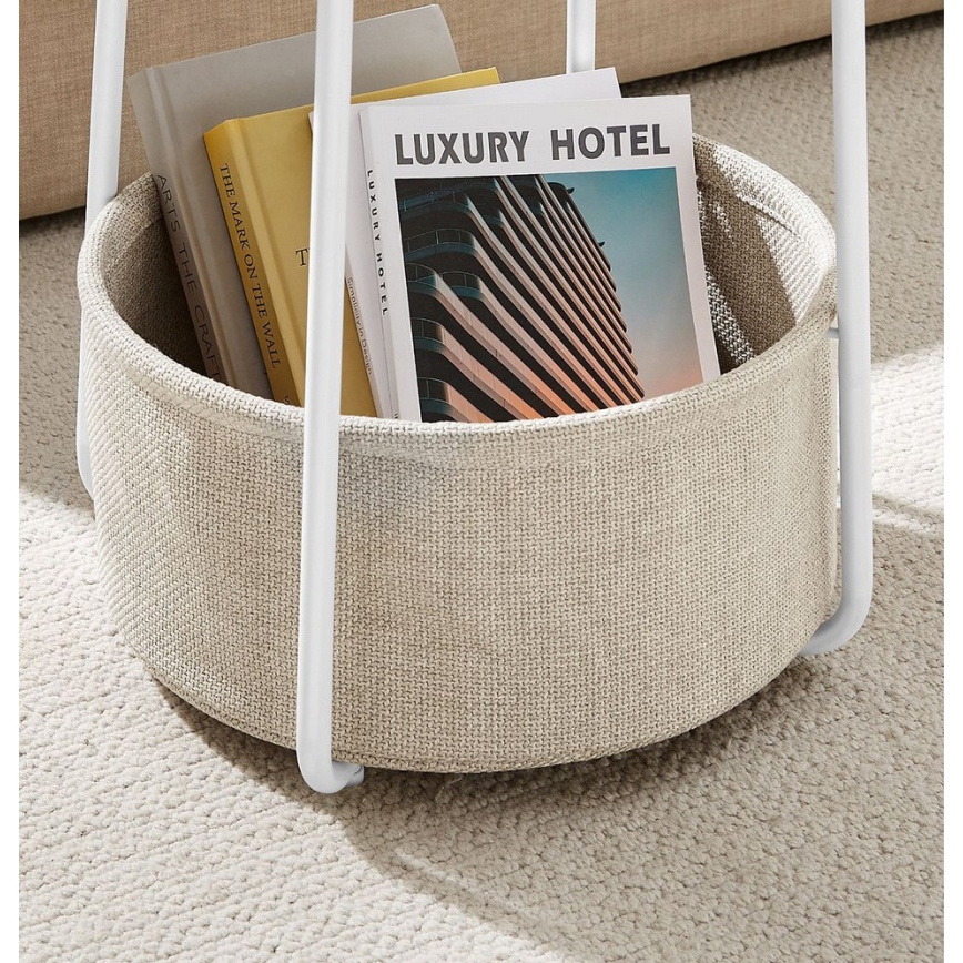 NOIRA side table white/light brown