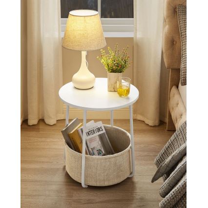 NOIRA side table white/light brown