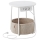 NOIRA side table with built-in power outlets and USB ports, beige/white