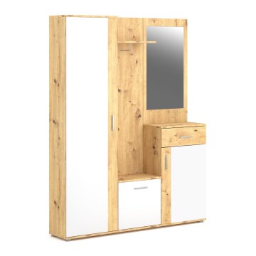 NOLAN Hallway Wall Unit with Mirror, Artisan Oak/White