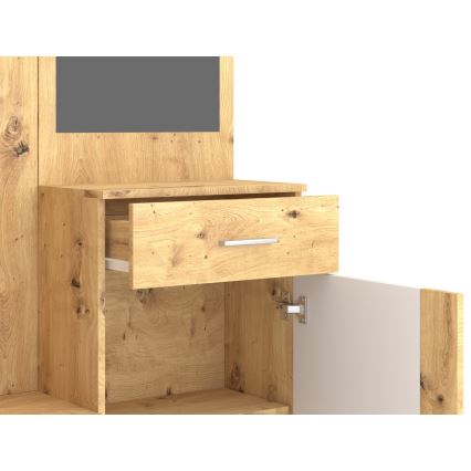 NOLAN Hallway Wall Unit with Mirror, Artisan Oak/White