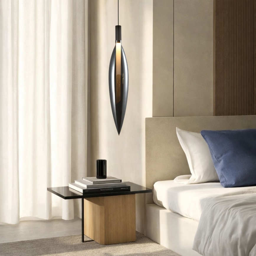 NORDIC cable-hung pendant light 1xG9/5W/230V black chrome