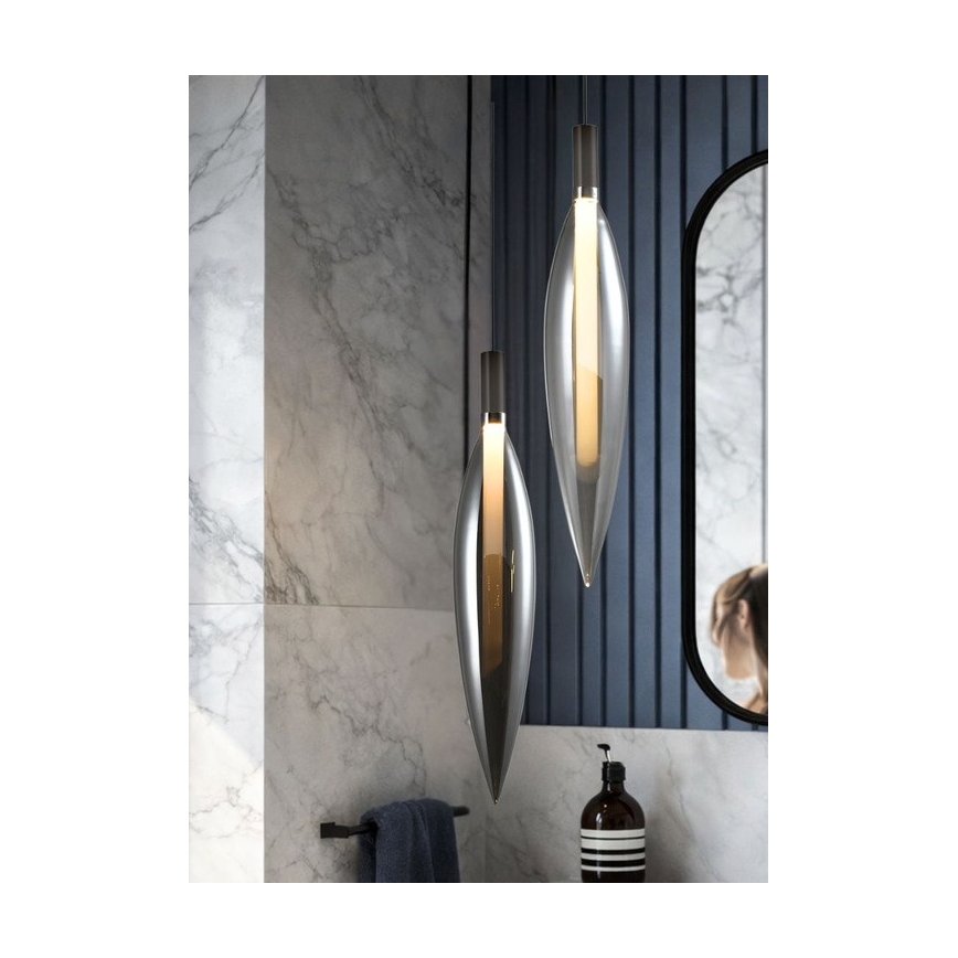NORDIC cable-hung pendant light 1xG9/5W/230V black chrome