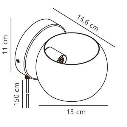 Nordlux - Adjustable wall spotlight BELIR 1xG9/5W/230V black