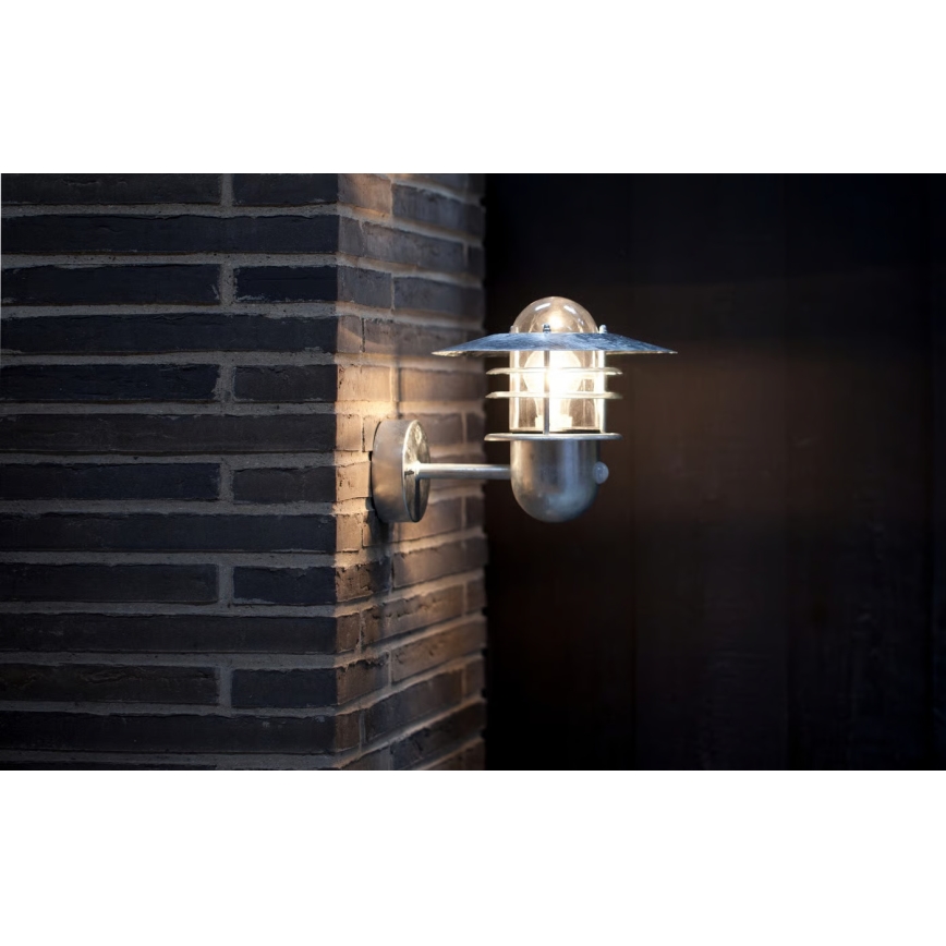 Nordlux - AGGER Outdoor Wall Light with Sensor 1xE27/60W/230V IP54 Silver