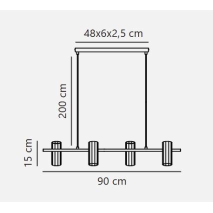 Nordlux - ALANIS Cord Pendant 4x GU10/15W/230V, Brass