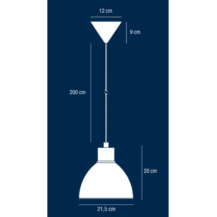 Nordlux - Cable-hung pendant light POP 1xE27/40W/230V černá