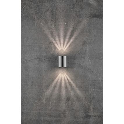 Nordlux - CANTO LED Outdoor Wall Light 2xLED/6W/230V IP44, Stainless Steel