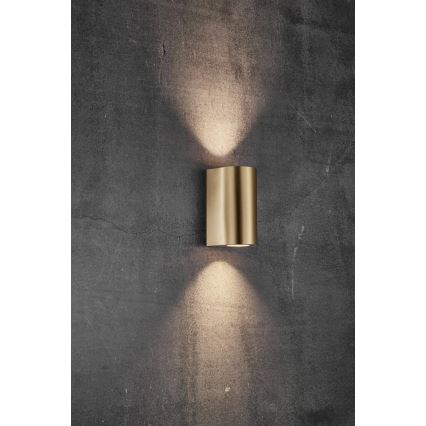 Nordlux - CANTO Outdoor Wall Light 2x GU10/28W/230V IP44 Brass
