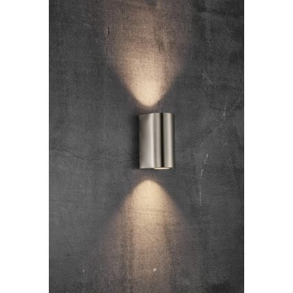 Nordlux - CANTO Outdoor Wall Light 2x GU10/28W/230V IP44 Stainless Steel