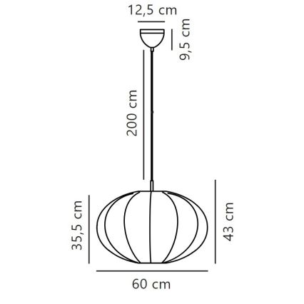 Nordlux - Chandelier on a string AERON 1xE27/40W/230V d. 60 cm