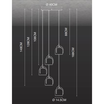 Nordlux - Chandelier on a string BOSHI 5xE14/40W/230V