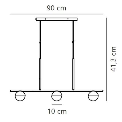 Nordlux - Chandelier on a string CONTINA 3xG9/5W/230V brass