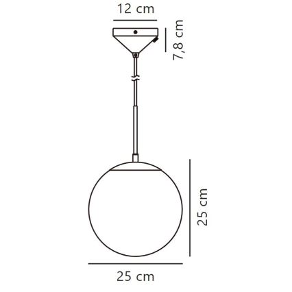 Nordlux - Chandelier on a string GRANT 1xE27/25W/230V d. 25 cm
