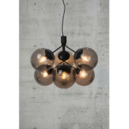 Nordlux - Chandelier on a string IVONA 6xE27/28W/230V black