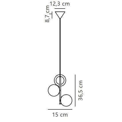 Nordlux - Chandelier on a string LILLY 3xE14/40W/230V black