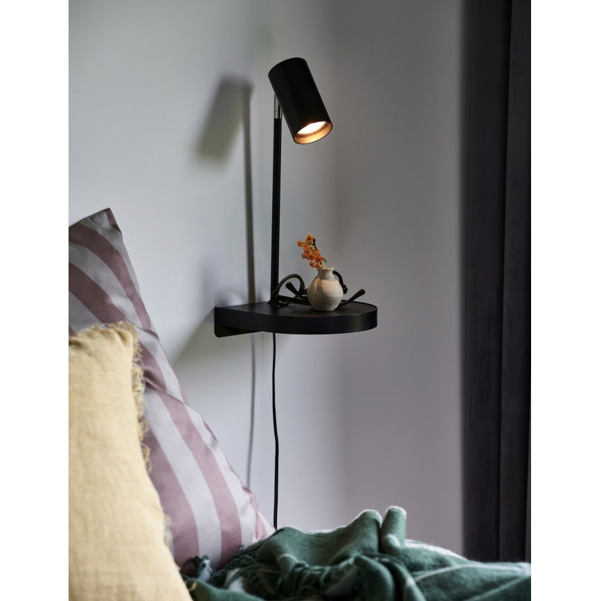 Nordlux - CODY wall light with shelf 1xGU10/15W/230V black