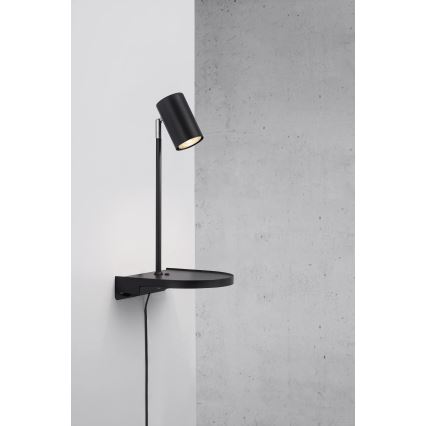 Nordlux - CODY wall light with shelf 1xGU10/15W/230V black